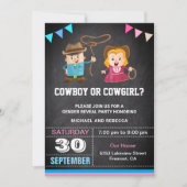 Cowboy of Cowgirl Gender Reveal Party Kaart (Voorkant)