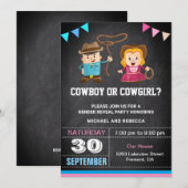 Cowboy of Cowgirl Gender Reveal Party Kaart (Voorkant / Achterkant)