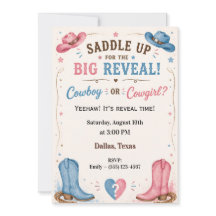 Cowboy of Cowgirl Geslacht Reveal Uitnodiging