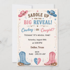 Cowboy of Cowgirl Geslacht Reveal Uitnodiging
