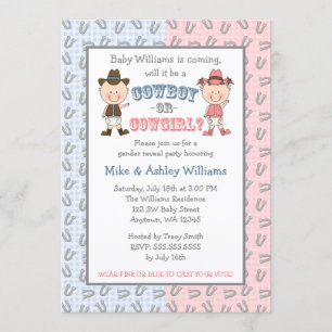 Cowboy of Cowgirl Geslachtsfeest Kaart