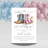 Cowboy of Cowgirl laarzen Blauw Roze Geslacht Onth Kaart