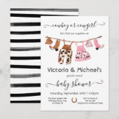 Cowboy of Cowgirl onthaal Baby shower van Clothesl Kaart (Voorkant / Achterkant)