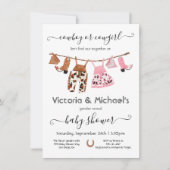 Cowboy of Cowgirl onthaal Baby shower van Clothesl Kaart (Voorkant)