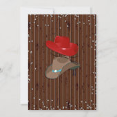 Cowboy of Cowgirl Western Gender Reveal Red Brown Kaart (Achterkant)