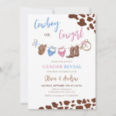 Cowboy of Cowgirl Western Geslacht Onthullen Kaart (Voorkant)