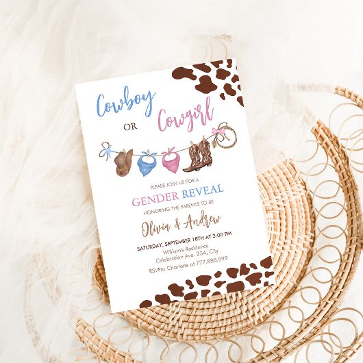 Cowboy of Cowgirl Western Geslacht Onthullen Kaart