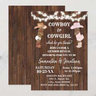 Cowboy of Cowgirl Westerne Gender Reopenbaarmaking Kaart
