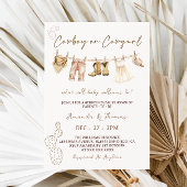 Cowboy of Cowgirl Westerne genderonthulling uitnod Kaart