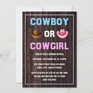 Cowboy of Cowgirl Westerse Geslacht Onthulling Kaart