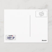 Cowboy omhoog!  CWBY UP Texas License Bord Briefkaart (Achterkant)