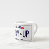 Cowboy omhoog!  CWBY UP Texas License Bord Espresso Kop (Voorkant rechts)