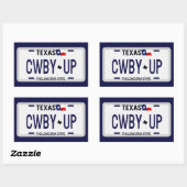 Cowboy omhoog! CWBY UP Texas License Bord Rechthoekige Sticker (Vel)