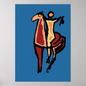 Cowboy on Horse Abstract 2 Poster (Voorkant)