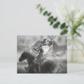 Cowboy on Horse Artwork Briefkaart (Staand voorkant)