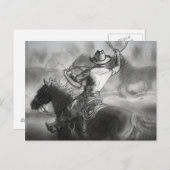 Cowboy on Horse Artwork Briefkaart (Voorkant / Achterkant)