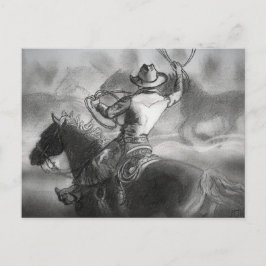 Cowboy on Horse Artwork Briefkaart