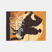 Cowboy on Horse bij zonsondergang op maat Fleece Deken (Voorkant (Horizontaal))