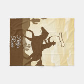 Cowboy on Horse Rodeo Roping gepersonaliseerd Fleece Deken (Voorkant (Horizontaal))