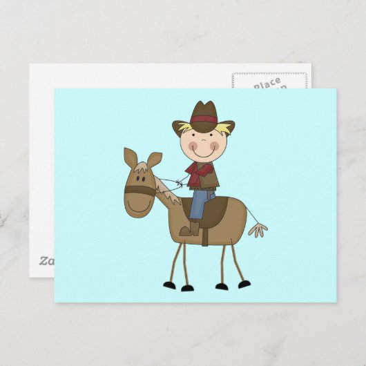 Cowboy on Horse Tshirts and Gifts Briefkaart (Voorkant / Achterkant)