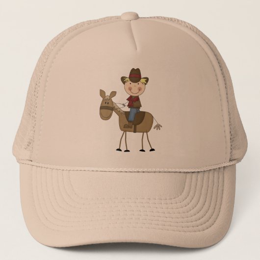 Cowboy on Horse Tshirts and Gifts Trucker Pet (Voorkant)