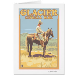 Cowboy on Horseback - Glacier National Park