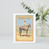 Cowboy on Horseback - Glacier National Park Briefkaart (Staand voorkant)