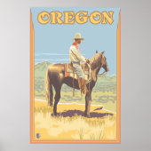 Cowboy on Horseback - Oregon Poster (Voorkant)