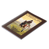 Cowboy on Horseback Vintage Travel Poster Notitieboek (Linkerzijde)