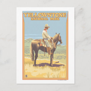 Cowboy on Horseback - Yellowstone National Briefkaart