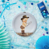 Cowboy On-Way Baby shower Papieren Bordje (Feest)