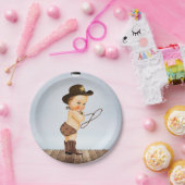 Cowboy On-Way Baby shower Papieren Bordje (Feest)
