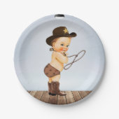 Cowboy On-Way Baby shower Papieren Bordje (Voorkant)