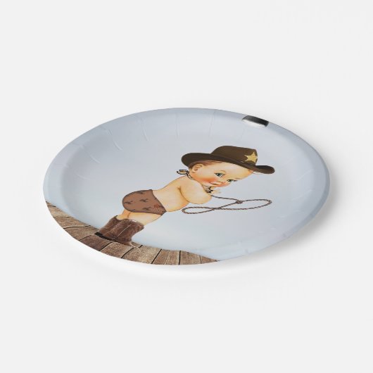 Cowboy On-Way Baby shower Papieren Bordje (Gekanteld)