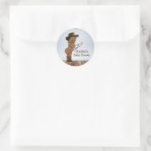 Cowboy On zijnway Baby shower Classic Round Stick Ronde Sticker (Tas)