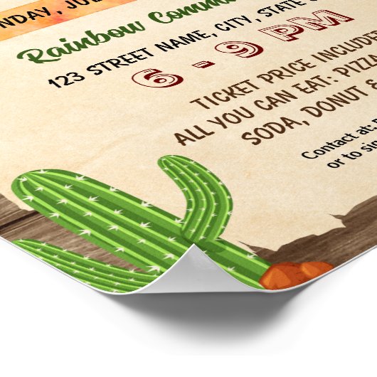 Cowboy ontbijt event flyer poster (Hoek)