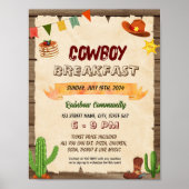 Cowboy ontbijt event flyer poster (Voorkant)