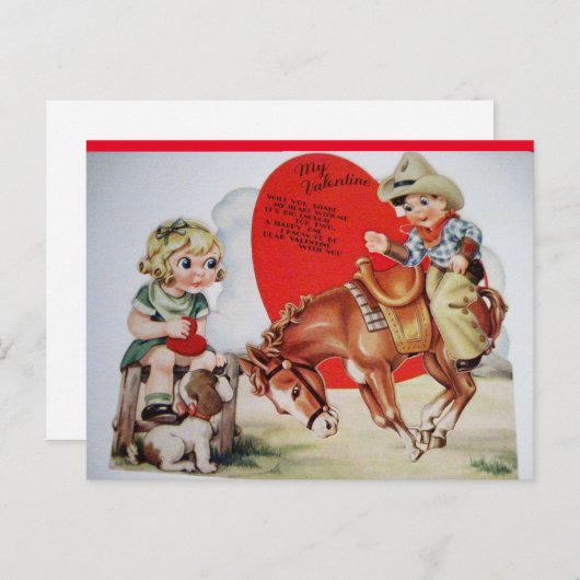  Cowboy op Bucking Bronco Valentijn Briefkaart (Voorkant / Achterkant)