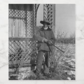 Cowboy op Canadees Oud West Boerderij Wijn Etiket (Enkel label)