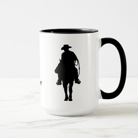Cowboy op de Mok van Horse Silhouette (Rechts)