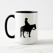 Cowboy op de Mok van Horse Silhouette (Links)