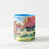 Cowboy op de vlucht tweekleurige koffiemok (Center)