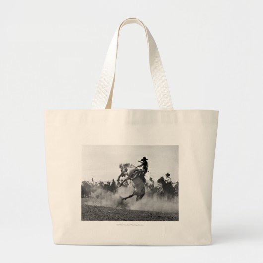 Cowboy op een boekje bronco grote tote bag (Voorkant)