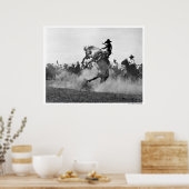Cowboy op een boekje bronco poster (Keuken)