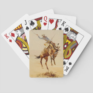 Cowboy op een bokkend paard #2 door Edward Borein Pokerkaarten