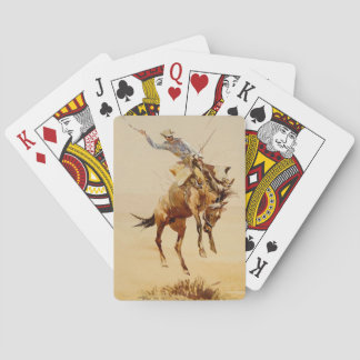 Cowboy op een bokkend paard #2 door Edward Borein Pokerkaarten
