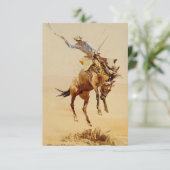 Cowboy op een Bucking Horse #2 van Edward Borein Bedankkaart (Staand voorkant)