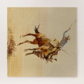 Cowboy op een Bucking Horse #2 van Edward Borein Legpuzzel (Horizontaal)