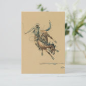Cowboy op een Bucking Horse #3 van Edward Borein Bedankkaart (Staand voorkant)