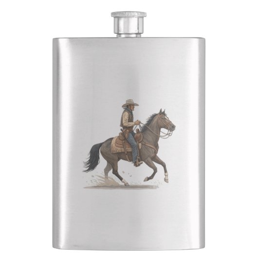 Cowboy Op Een Paard Flacon (Voorkant)